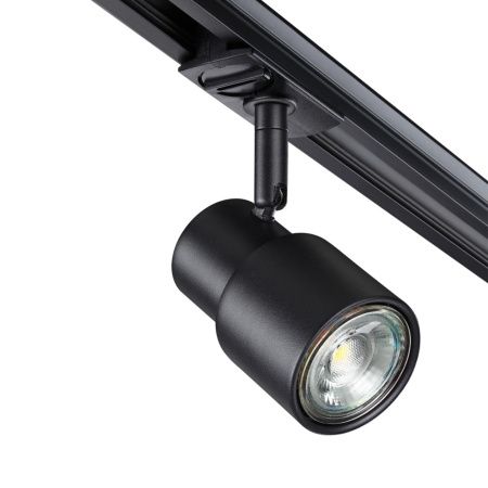 Св-к трековый однофазный двухжильный IP20 GU10 50W 220V MOLO черный NOVOTECH