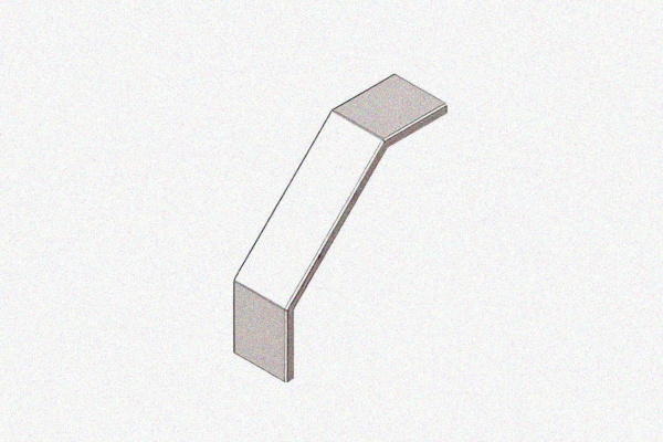 Крышка лотка замкового КЛСЗ 200х50-90 УТ1,5 для поворота трассы вниз на 90, горячее цинкование, S1,5