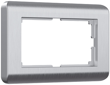 Stream Рамка горизонт/вертик 2-х местная . серебряный IP20 Werkel