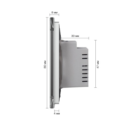 Трехклавишный сенсорный выключатель EU стандарт, 1 пост, цвет серый Livolo