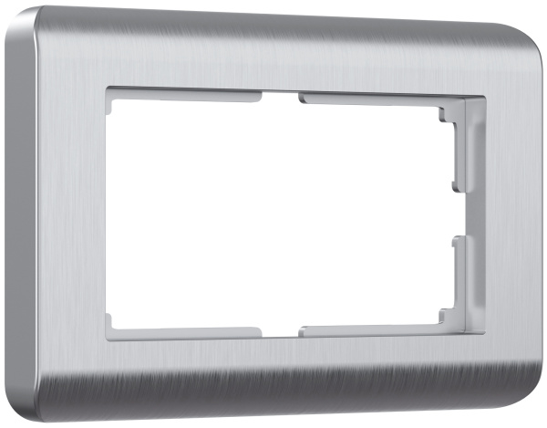 Stream Рамка горизонт/вертик 2-х местная . серебряный IP20 Werkel
