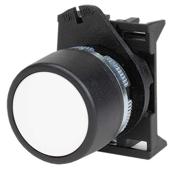 Кнопка плоская без фиксации, белая DKC