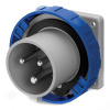 Вилка панельная прямая IP67 32А 2P+E 250В DKC