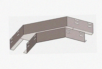 Лоток угловой глухой КГГ 200х100-135 УХЛ1 поворот на 135, горячее цинкование S1,5