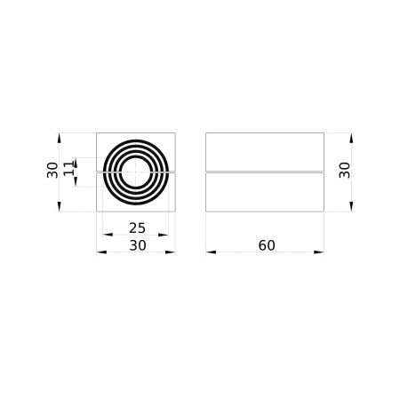 Модуль кабельный 30х30 мм, D = 11-25 мм DKC