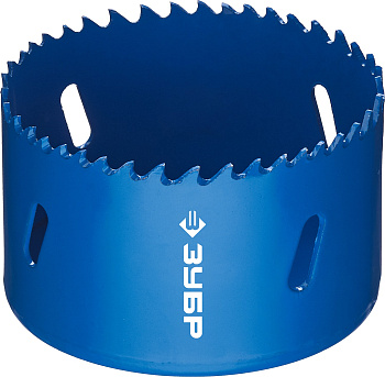 73мм, коронка биметаллическая, быстрорежущая сталь ЗУБР