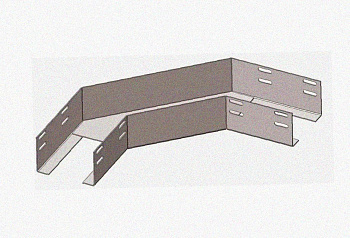 Лоток угловой глухой КГГ 200х100-90 ДК У3 поворот на 90 двухканальный, окрашенный, S1,5