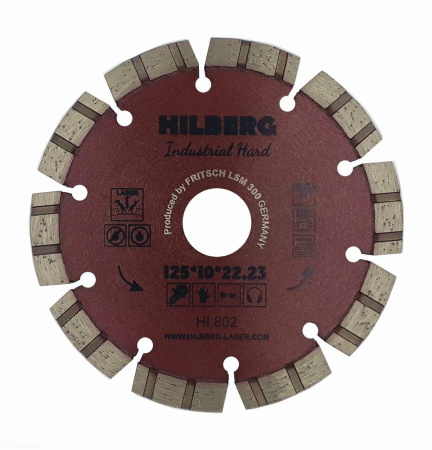 Диск алмазный отрезной 125*22.23 Industrial Hard HI802 Hilberg