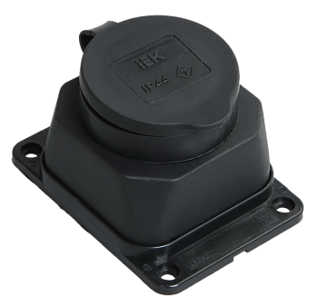 Розетка настенная РБ13-1-0м с защитной крышкой IP44 ОМЕГА IEK