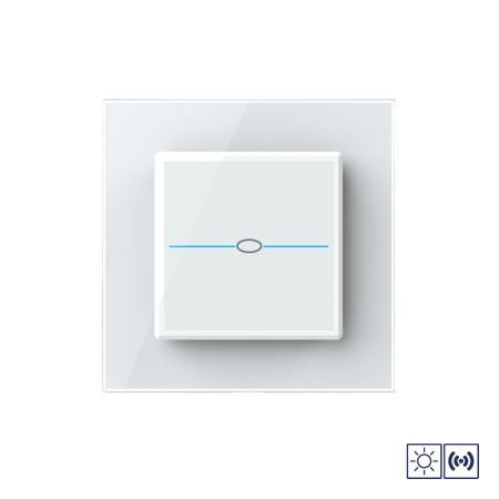 Сенсорный импульсный выключатель Quadro сухой контакт 1 клавиша 1 модуль Белый Livolo