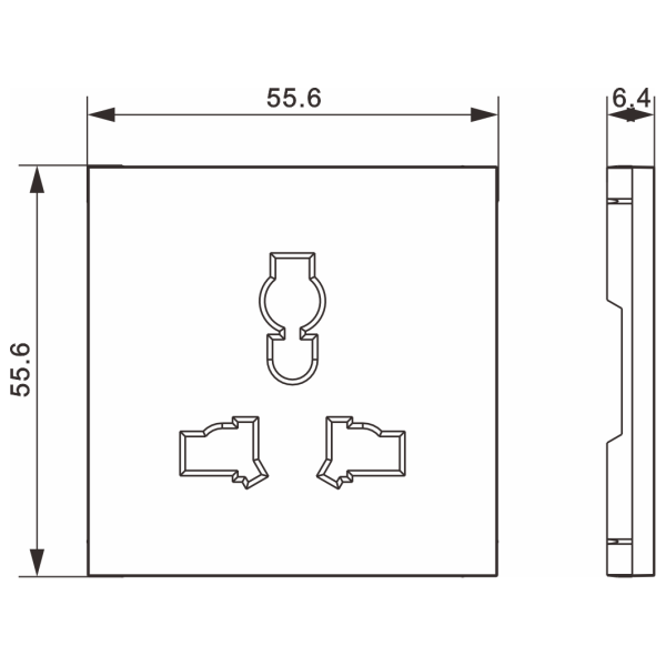 Donel A07 шампань накладка для розетки мультистандарт, со шторками 16A 250 В~,серия DB