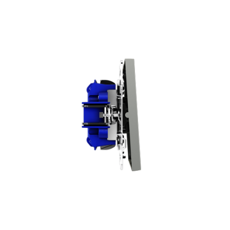 Выключатель с самовозвратом встраиваемый Voltum S70 двухклавишный 10А, (сталь)