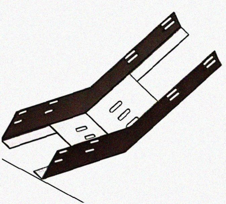 Лоток перфорированный КП 200х65-45 УХЛ1 для поворота трассы вверх на 45, горячее цинкование S1,5