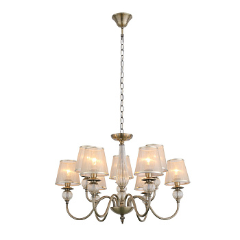 Люстра подвесная, потолочная Бронза, Прозрачный/Бежевый, Бронза E14 9*40Вт SL185.303.09 EVOLUCE