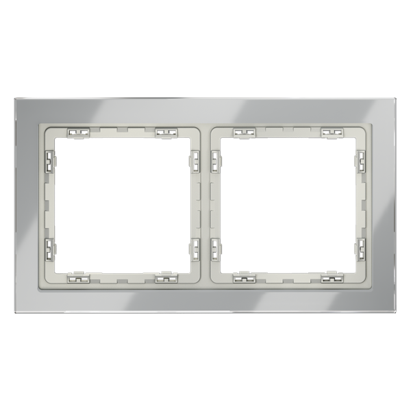 Рамка стеклянная Voltum S70 на 2 поста, (сталь, стекло)