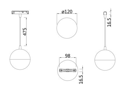 Светильник трековый 10Вт 3000K Белый IP20 Kiat TR018-2-10W3K-W Technical