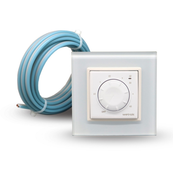 Терморегулятор Welrok RTP для рамки LIVOLO с механическим управлением, датчик пола 3 м, цвет белый Терморегулятор Welrok RTP для рамки LIVOLO с механическим управлением, датчик пола 3 м, цвет белый
