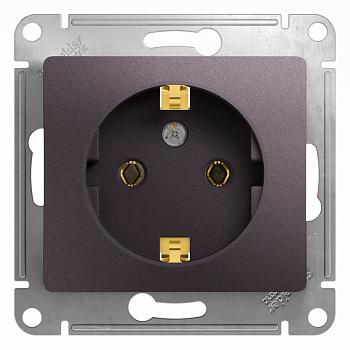 СНЯТ GLOSSA  Механизм розетки без лицевой панели СУ 1 мест. с зазем. 16А сиреневый туман IP20 Schneider Electric