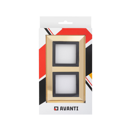 Рамка из металла, "Avanti", золотая, 2 поста (4 мод.) DKC