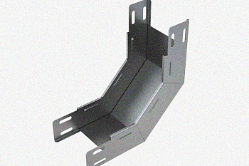 Лоток замковый глухой КПЗГ 200х65-90 УТ1,5 для поворота трассы вверх на 90, горячее цинкование, S1,0