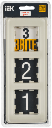 BRITE Рамка 3-мест. РУ-3-2-Бр стекло песчаный RE IEK