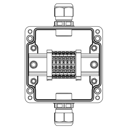 Взрывозащ. клемм. коробка из полиэстера TBE-P-03-(6xCBC.4)-1xPACMP(A)(C)1Ex e IIC Т5 Gb / Ex tb IIIC T95°C Db IP66 DKC