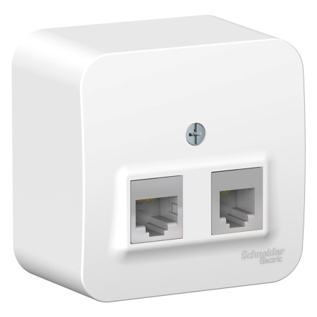 BLANCA Розетка ОУ комп.RJ45, кат.5E + телеф. RJ11 . Белый IP20 Schneider Electric