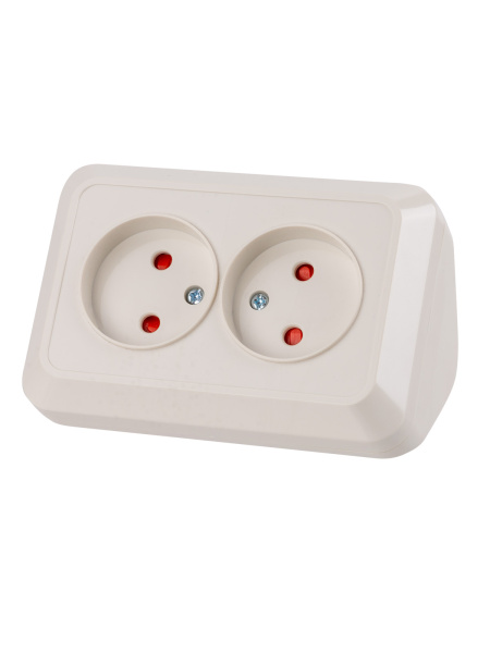 Розетка угловая двойная 2П открытой установки с з/ш IP20 250В 10А сл. кость "Ладога" TDM Розетка угловая двойная 2П открытой установки с з/ш IP20 250В 10А сл. кость "Ладога" TDM