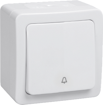 Выключатель 1-кл. для ОУ кнопочный ВСк20-1-0-ГПБ IP54 ГЕРМЕС PLUS (цвет клавиши: белый) IEK