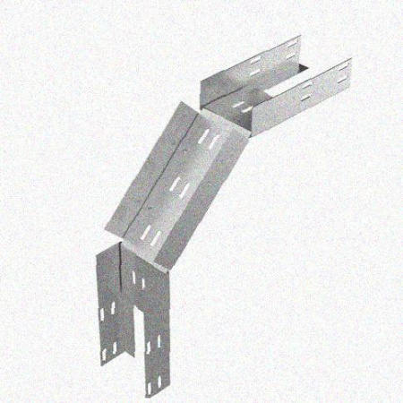 Лоток перфорированный КС 200х150-90 УТ1,5 для поворота трассы вниз на 90, оцинкованный лист S1,5