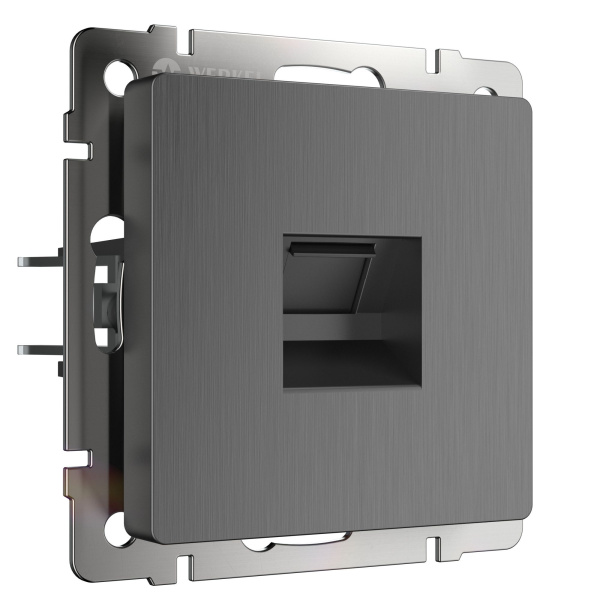 Розетка Ethernet RJ-45 (графит рифленый) СУ IP20 Werkel
