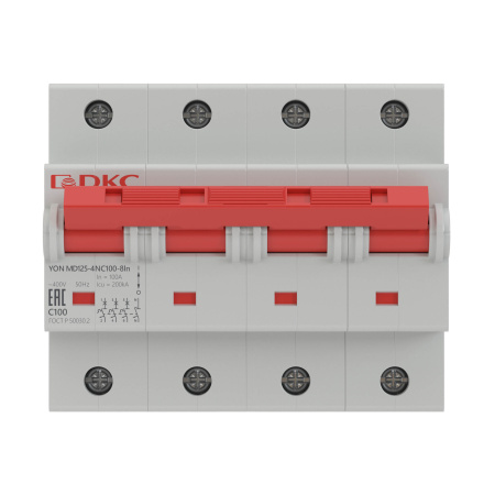 Выключатель автоматический ВА МОД MD125 3П+N 100А С 20кА YON DKC