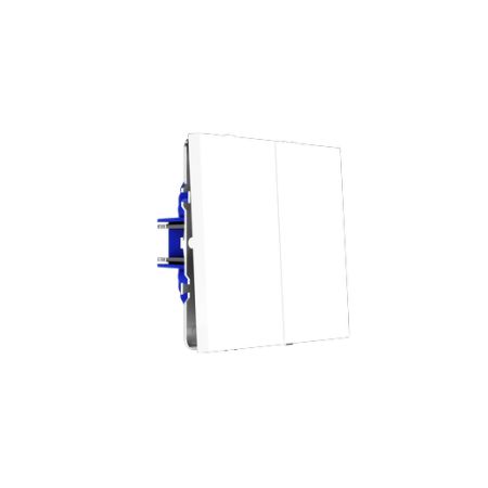 Проходной переключатель встраиваемый Voltum S70 двухклавишный 10А, (белый глянцевый)