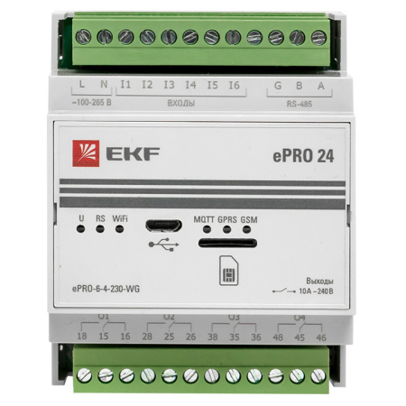 Контроллер базовый ePRO 24 удаленного управления 6вх\4вых 230В WiFi GSM PROxima EKF