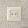 Телефонная розетка RJ-12 без шторки в стену двойная, "Avanti", "Ванильная дымка" DKC