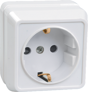 Розетка 1-местная ОУ РС20-3-ОБ с з/з 16А ОКТАВА белый IEK