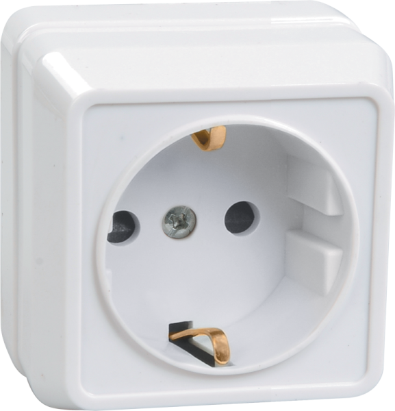 Розетка 1-местная ОУ РС20-3-ОБ с з/з 16А ОКТАВА белый IEK