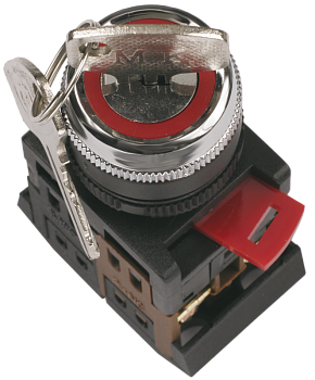 Переключатель АKS-22 на 2 положения "I-O" 1з+1р с ключом черный IEK