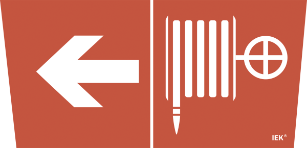 Самоклеящаяся этикетка 240х90мм "Пожарный кран/стрелка налево" для ССА 5043 IEK