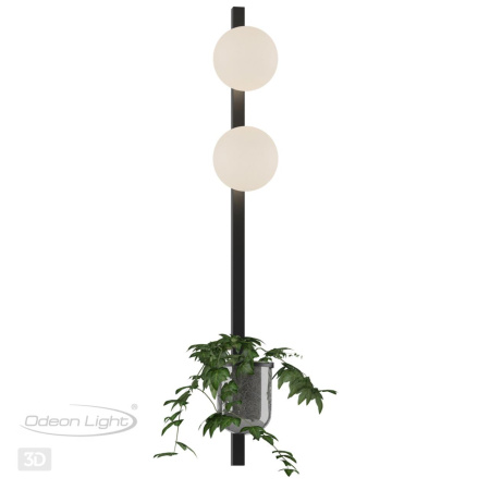 Настенный св-к E14 2*40W 220V FLOWER черный/белый B ODEON LIGHT