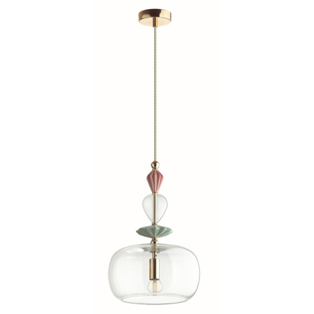 Подвес E14 1*40W BIZET золото/разноцветн./керамика/стекло ODEON LIGHT