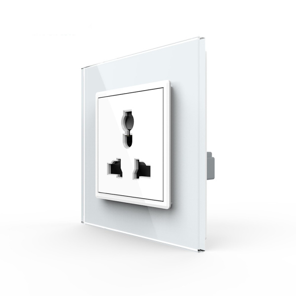 Розетка электрическая универсальная 16А 1 пост, цвет белый Livolo