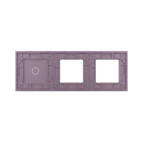 Панель для двух розеток и сенсорного выключателя, 1 клавиша, цвет розовый, стекло Livolo фото 4