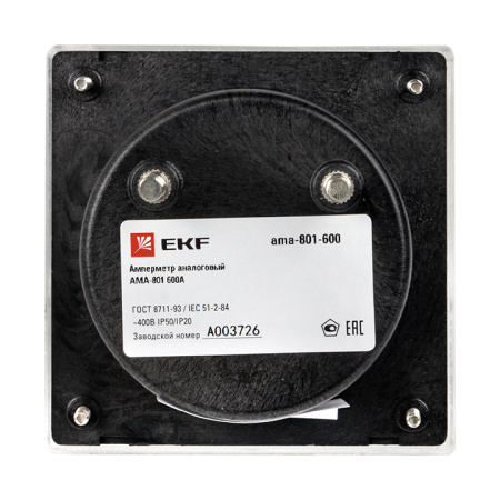 Амперметр AMA-801 аналоговый на панель (80х80) круглый вырез 600А трансф, подкл, EKF