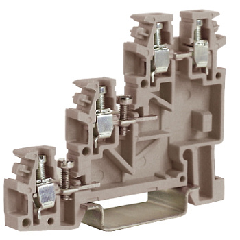 TLS.2, 3 уровневый проходной зажим для сенсоров бежевый 2,5 кв.мм DKC