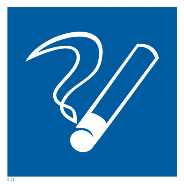 Знак D 03 "Место курения" 200х200 мм, пластик ГОСТ Р 12,4,026-2001 EKF