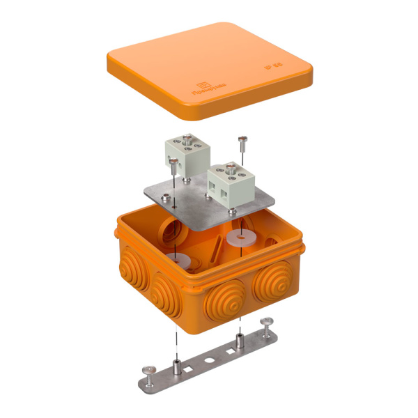 Коробка огнестойкая для о/п 40-0210-FR6.0-4 Е15-Е120 80х80х40 RAL2004 Промрукав (44 шт/уп)