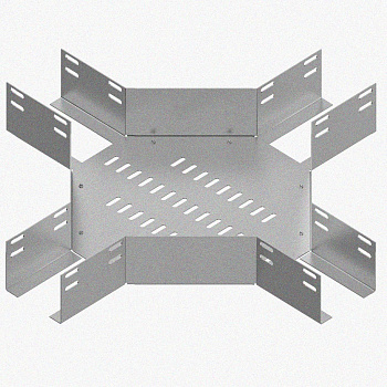Лоток крестообразный перфорированный КМ 600х100 УТ1,5, горячее цинкование, S1,5