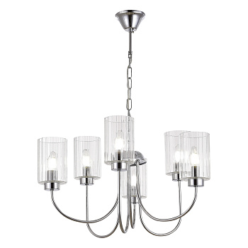 Люстра подвесная Хром/Прозрачный E14 6*40Вт SLE1127-103-06 EVOLUCE