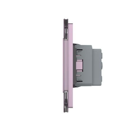 Розетка электрическая 16А 3 поста, цвет розовый Livolo